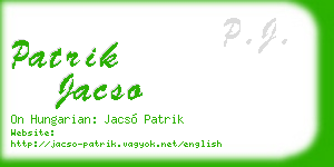 patrik jacso business card